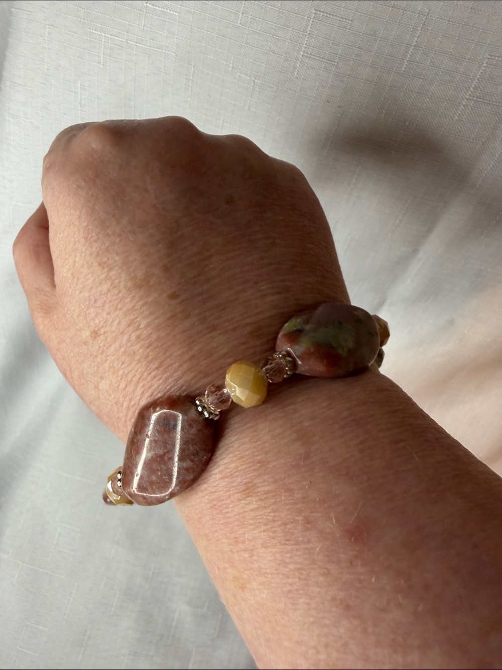 Handcrafted Pink Opal Bracelet - Picture 3 of 5